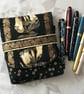 Maya 6-slot fabric fountain pen case black gold cream