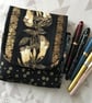 Maya 6-slot fabric fountain pen case black gold cream - Image 2