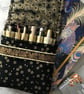 Maya 6-slot fabric fountain pen case black gold cream - Image 4