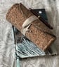 Blake: a patterned Cork 7-slot fountain pen roll with linen twill tie - Image 1