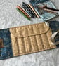 Arthurian: Tapestry 7-slot fountain pen roll with linen twill tie.       - Image 3