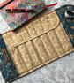 Tristan:  smaller tapestry 7-slot fountain pen roll & linen twill tie.           - Image 2