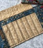 Tristan:  smaller tapestry 7-slot fountain pen roll & linen twill tie.           - Image 3