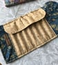 Tristan:  smaller tapestry 7-slot fountain pen roll & linen twill tie.           - Image 6