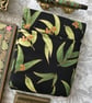 Leaves: black, green and gold fabric 6-slot padded fountain pen case - Image 3