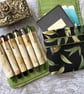 Leaves: black, green and gold fabric 6-slot padded fountain pen case - Image 5