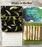 Leaves: black, green and gold fabric 6-slot padded fountain pen case - Image 7
