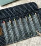 Arthurian: Large Tapestry 7-slot fountain pen roll with linen twill tie.       - Image 5