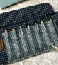 Tristan: Large tapestry pen roll with linen twill tie - Image 5