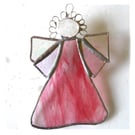 Angel Pink Stained Glass suncatcher Christmas decoration 