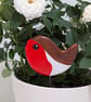 Robin clay decoration, houseplant stake decoration  - Image 4
