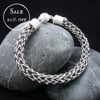 SALE - Silver & Black Viking Double Knit Bracelet