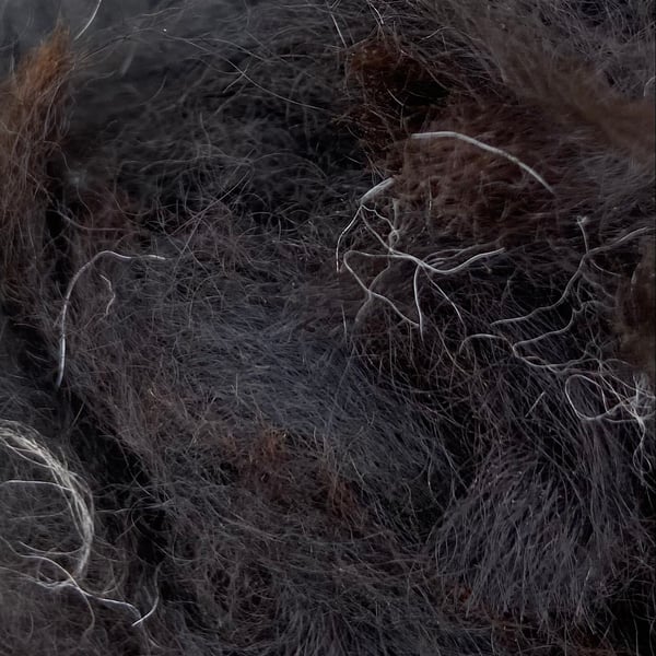 Unprocessed Alpaca Fibre - 50g - Black
