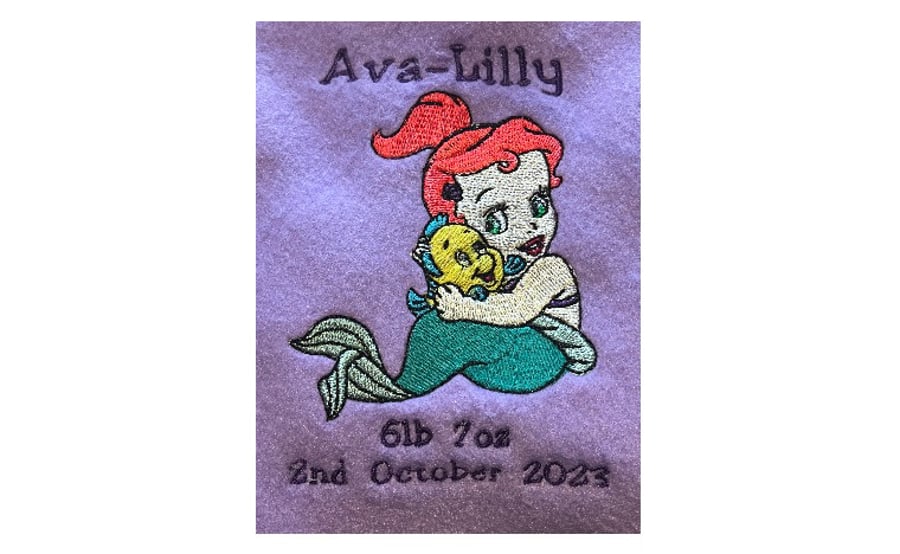 Baby fleece blanket, personalised embroidered with custom details eg names etc