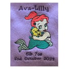 Baby fleece blanket, personalised embroidered with custom details eg names etc