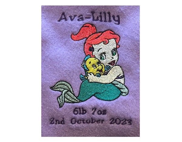 Baby fleece blanket, personalised embroidered with custom details eg names etc