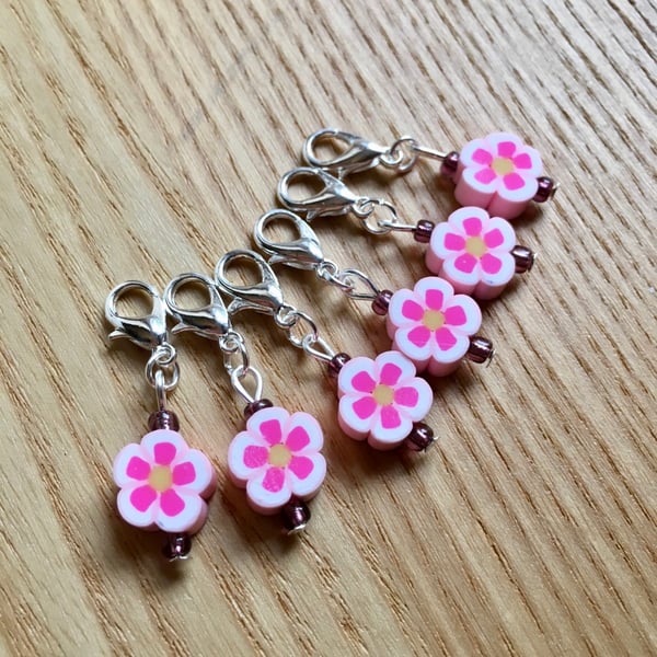 Cute Flower Crochet Stitch Markers, Cute Gift for Crocheter