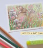 Two Little Rabbits, a small original drawing, animal artwork, wall art - Image 9