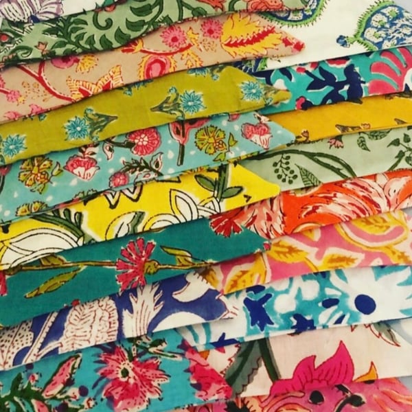 Boho  fabric bunting, cotton fabric bunting 