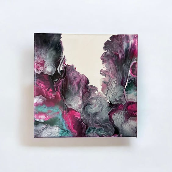 Daydream in pink acrylic abstract framed 