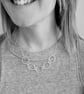 Sterling Silver Geometric Chain Link Statement Necklace - JBJ2013 - Image 5