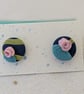 Rosebud polymer clay stud earrings