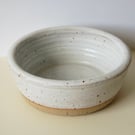 Rustic flecked clay white glazed cereal bowl