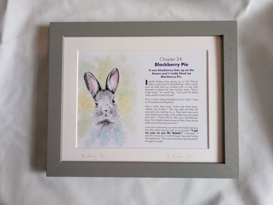 Watercolour print of a Southdowns Rabbit Sussex