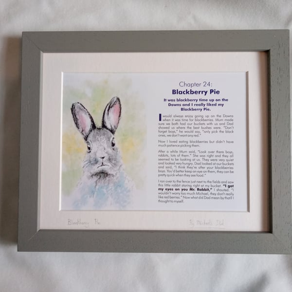 Watercolour print of a Southdowns Rabbit Sussex