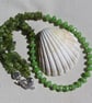 Green Peridot Gemstone Statement Beaded Necklace "Forest Falls" 