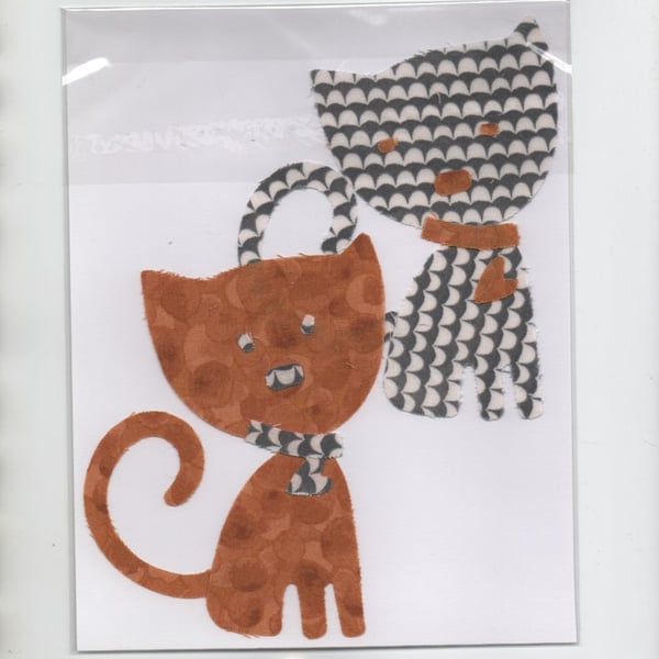 ChrissieCraft creative sewing KIT - 2 cute comic die-cut CATS for applique