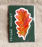 Red Oak Leaf Fridge Magnet