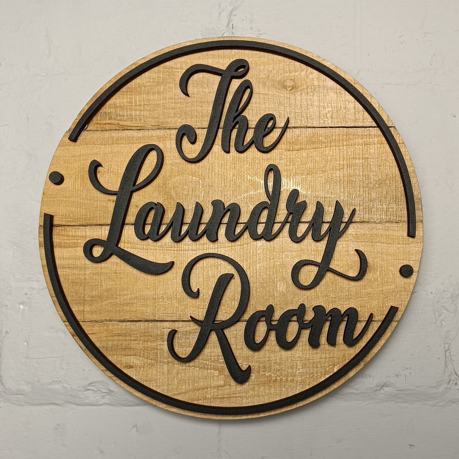 Reclaimed wooden farmhouse Laundry sign
