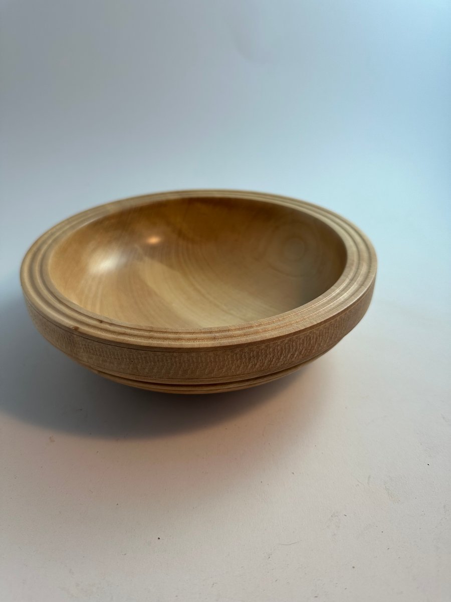 Sycamore Bowl with beaded and texture outside