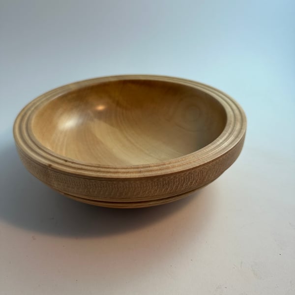 Sycamore Bowl with beaded and texture outside