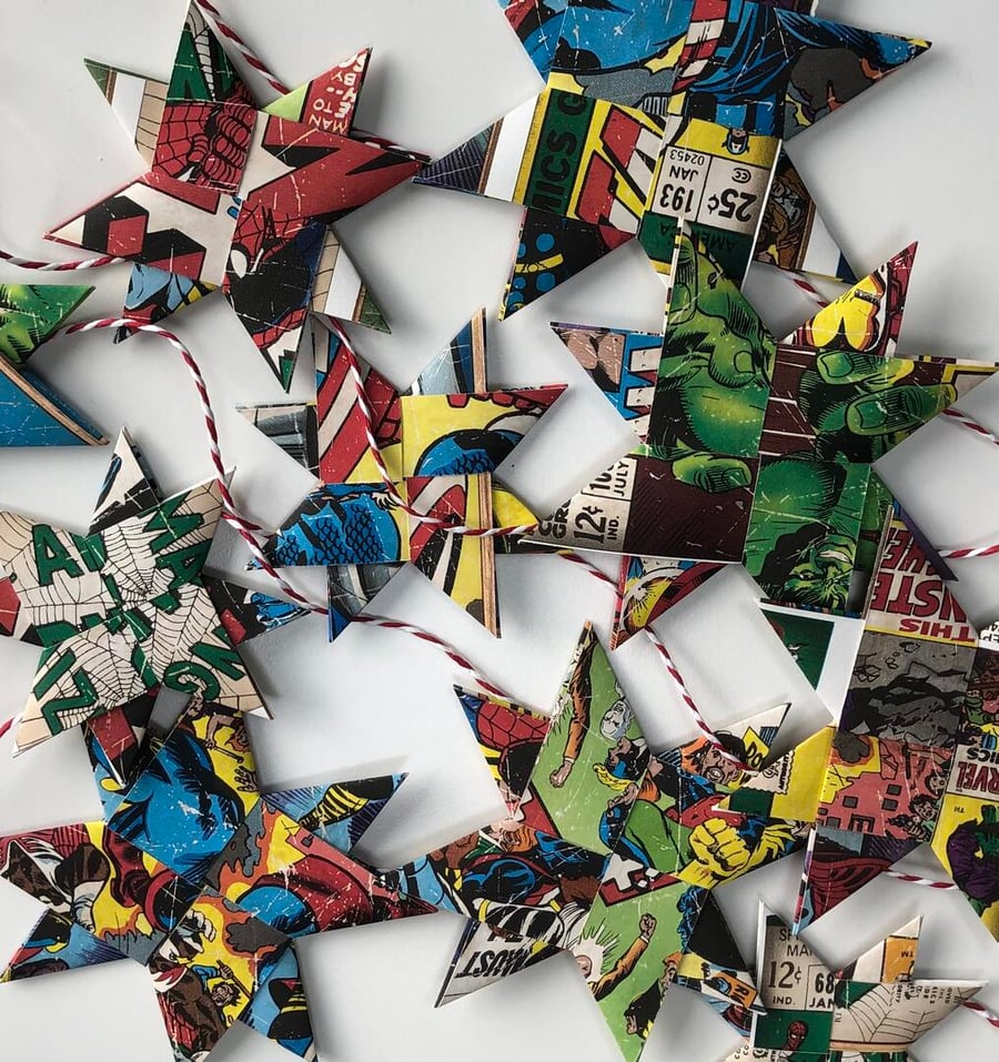 Marvel paper star bunting