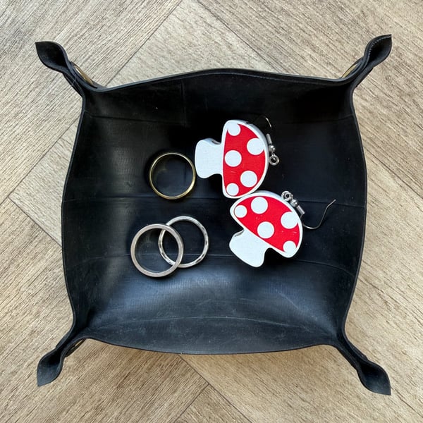 Inner Tube Tray - Storage or Sorting Small Items - Made From Bicycle Inner Tubes