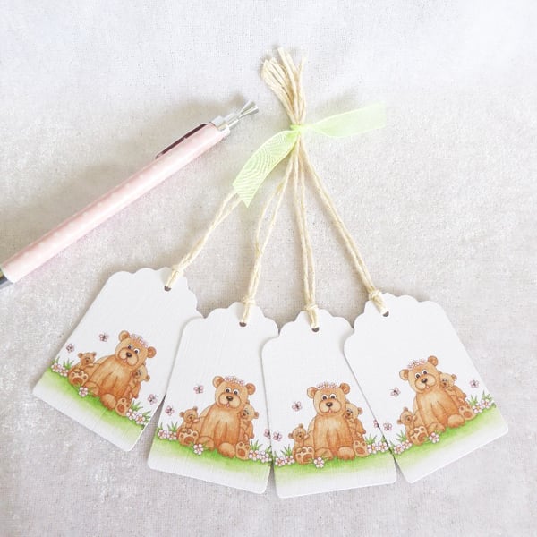 Mammy Bear Gift Tags - set of 4 tags