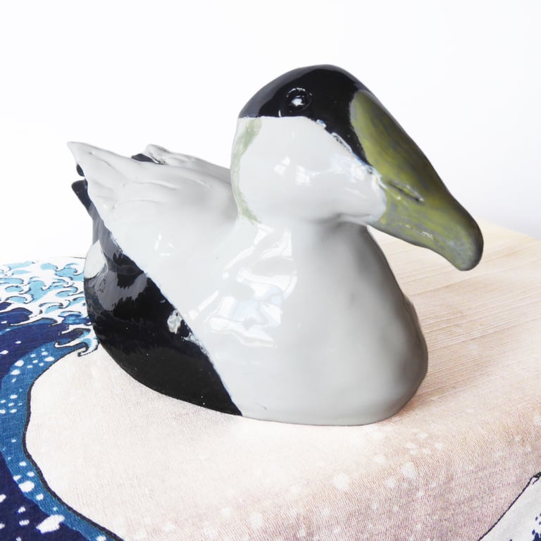 Eider Duck Ceramic Ornament - Handmade