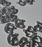 45 x Antique Silver Tone 15 x 12mm Double Heart Charms