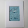ACEO Bunny Rabbit Ballerina Ballet Dancing Bunny Rabbit Original Painting Degas