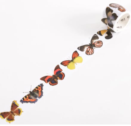 2 X 30mm Butterfly pattern wide tape, Decorative Washi Tape, 2m