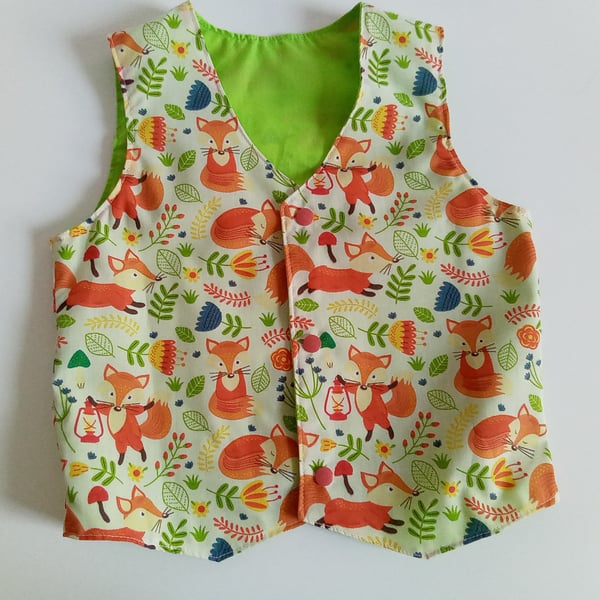 Boys Waistcoat, Age 3 yrs waistcoat, reversible waistcoat boys clothes