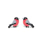Bullfinch Stud Earrings - Handmade - Image 3