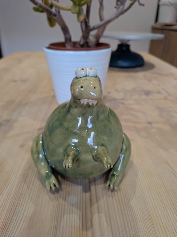 Ceramic T-rex sculpture, dinosaur ornament 