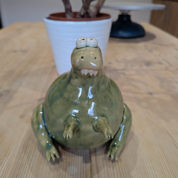 Ceramic T-rex sculpture, dinosaur ornament 