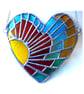 Sun Heart Suncatcher Stained Glass Sunset Sea Handmade 