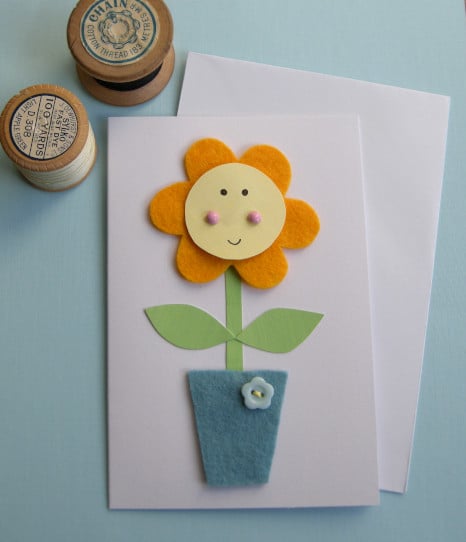 Mother's day card handmade happy flower 