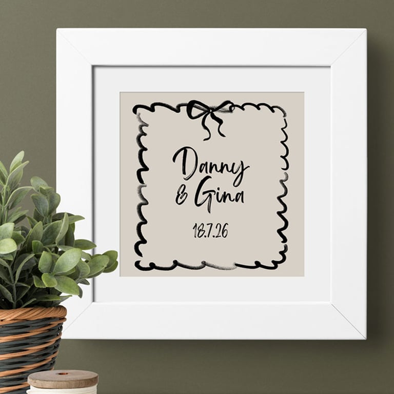 Brushstrokes Personalised Print  - romantic gift for couples