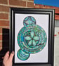 Original A4 Unframed Mandala Zentangle Art - Trust, then Grow